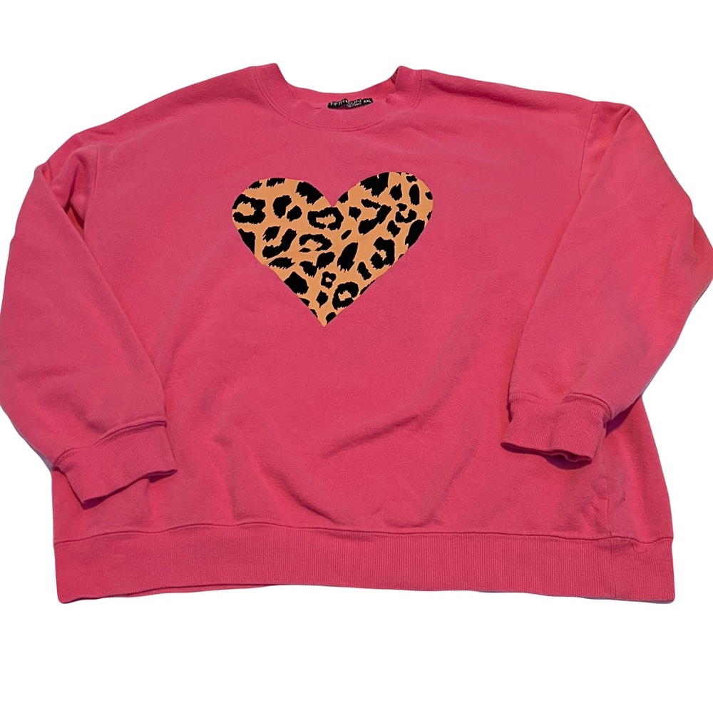 Pink Cheetah Heart Sweatshirt